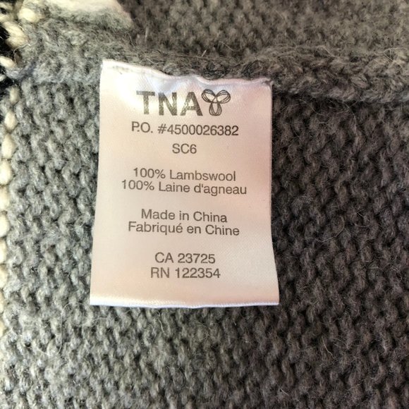 Aritzia TNA 100% Lambs Wool Sea To Sky Zip Up Knitted Cardigan Sweater Medium - Picture 5 of 9